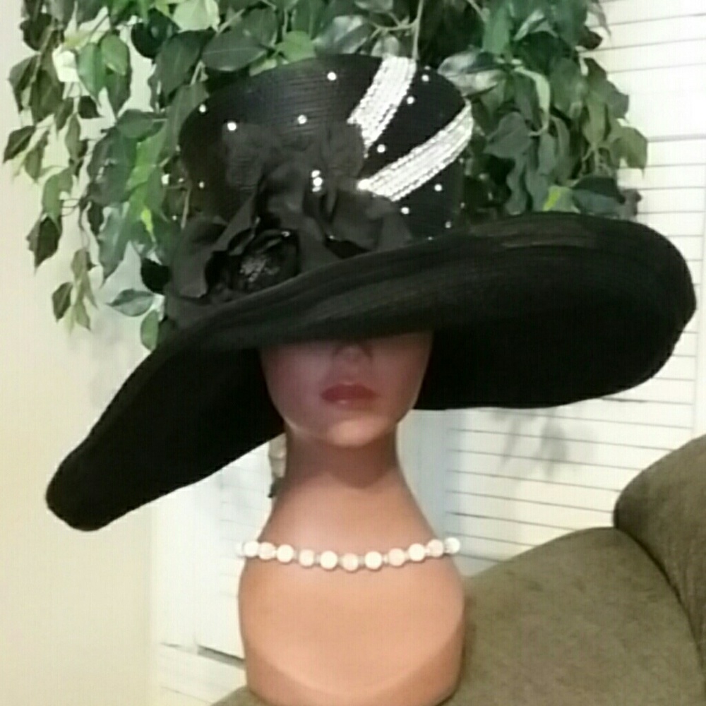 Black Wide Brim Hat